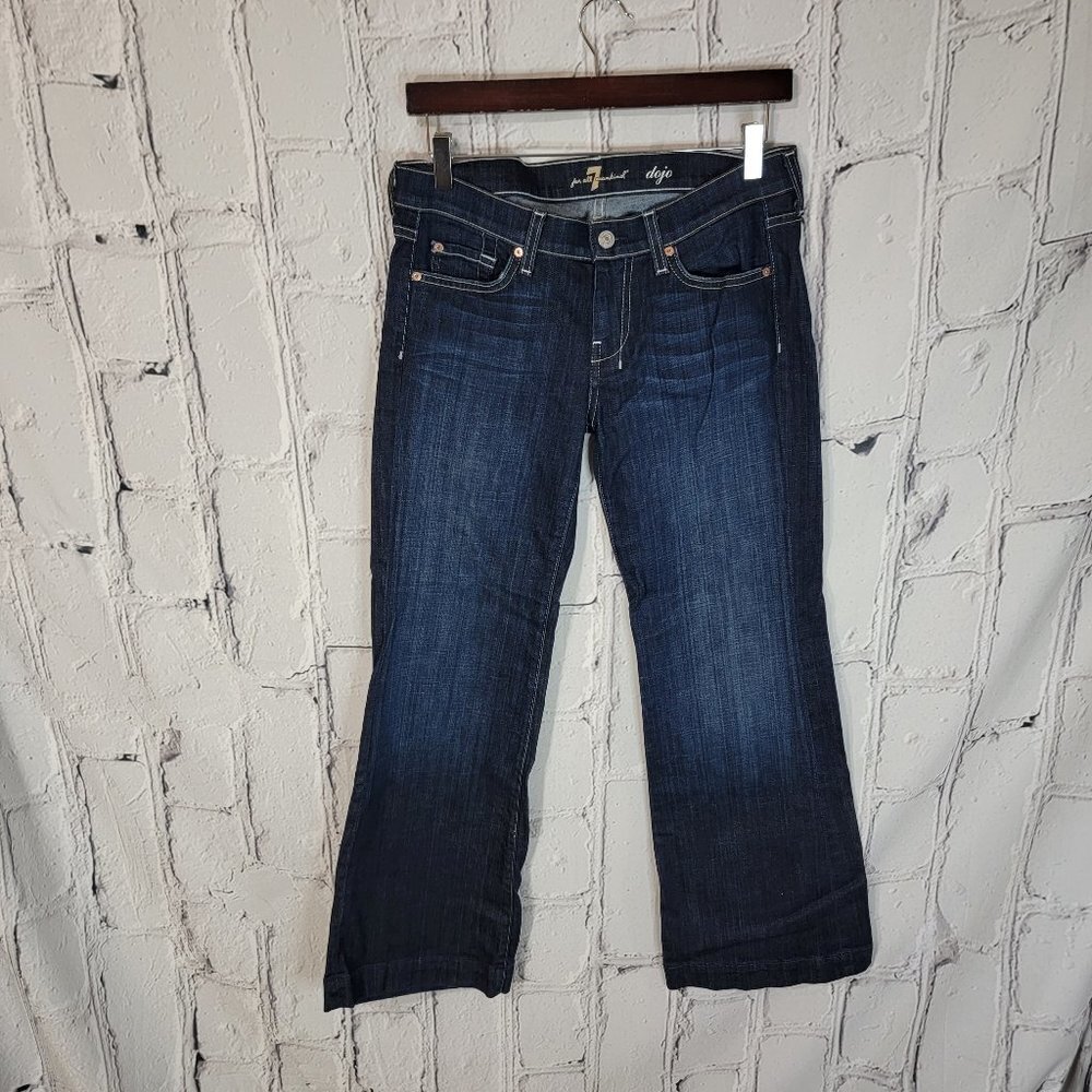 7 FOR ALL MANKIND Dojo Womens 29 Boot Cut Denim Blue Jeans Pants Made in USA